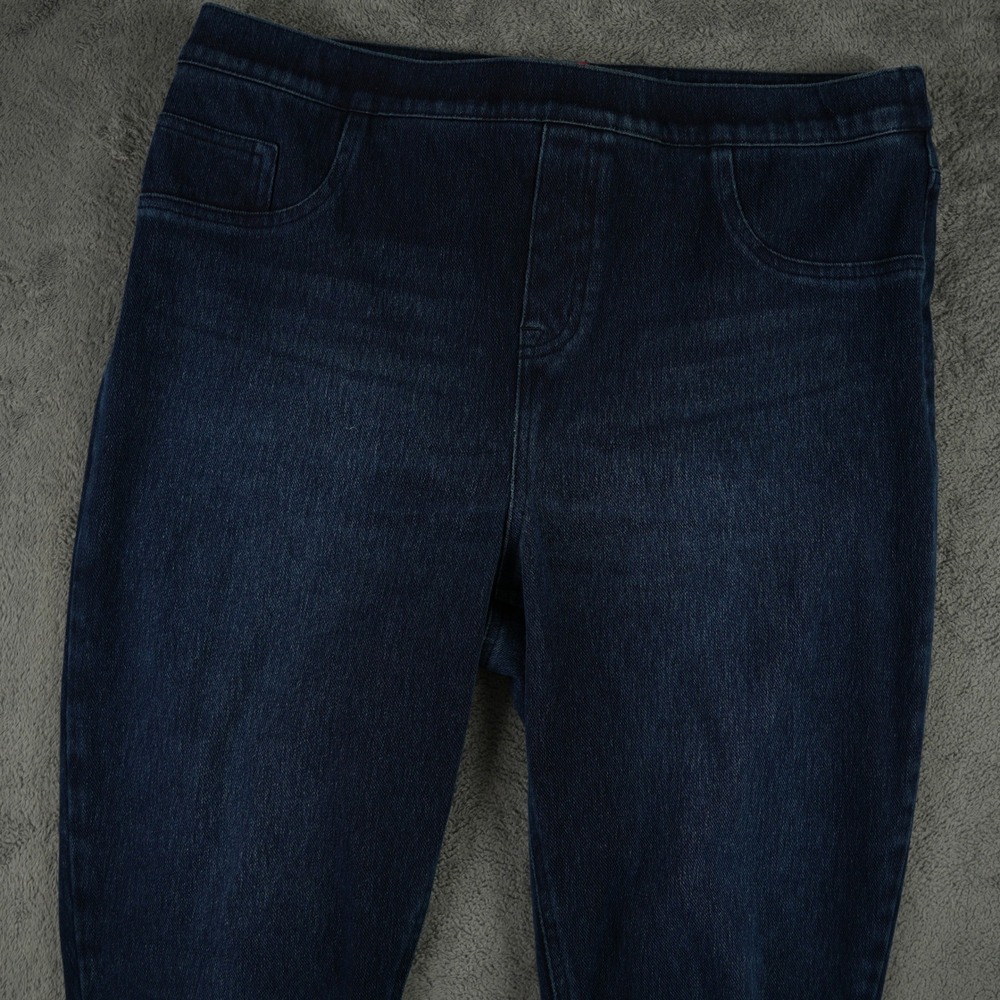 Spanx Jean-ish Ankle Leggings Women XL Dark Blue Denim Jeggings Stretch - Picture 1 of 11